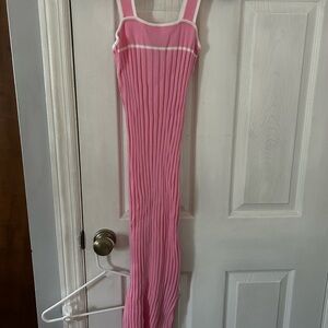 Pink Sleeveless Ribbed Dress size S